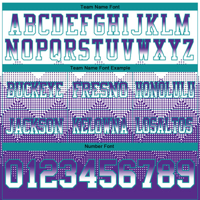 Custom White Purple-Teal Authentic Gradient Square Shape Flag Football Jersey