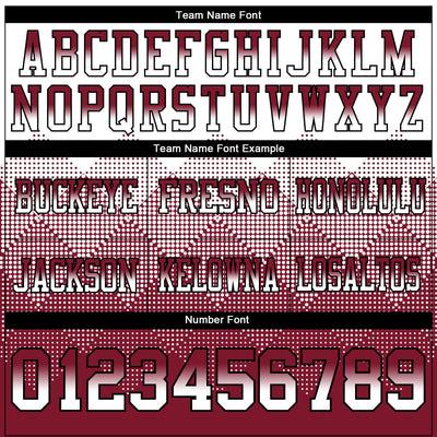 Custom White Crimson-Black Authentic Gradient Square Shape Flag Football Jersey