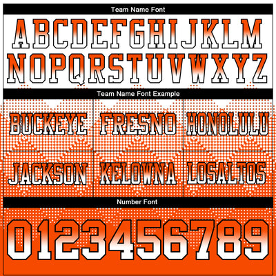 Custom White Orange-Black Authentic Gradient Square Shape Flag Football Jersey