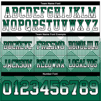 Custom White Kelly Green-Black Authentic Gradient Square Shape Flag Football Jersey