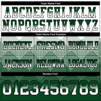 Custom White Green-Black Authentic Gradient Square Shape Flag Football Jersey