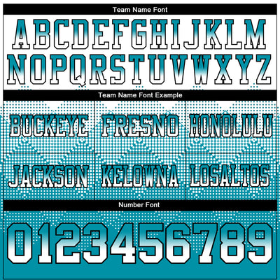 Custom White Teal-Black Authentic Gradient Square Shape Flag Football Jersey
