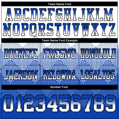 Custom White Thunder Blue-Black Authentic Gradient Square Shape Flag Football Jersey
