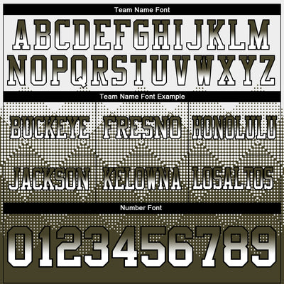 Custom White Olive-Black Authentic Gradient Square Shape Flag Football Jersey