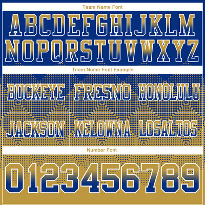 Custom Royal Old Gold-White Authentic Gradient Square Shape Flag Football Jersey