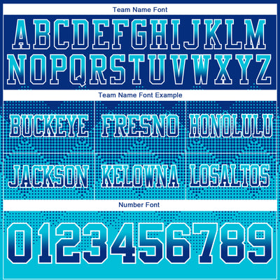 Custom Royal Lakes Blue-White Authentic Gradient Square Shape Flag Football Jersey