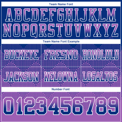 Custom Royal Medium Purple-White Authentic Gradient Square Shape Flag Football Jersey