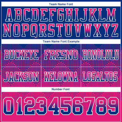 Custom Royal Hot Pink-White Authentic Gradient Square Shape Flag Football Jersey