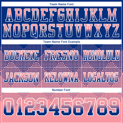 Custom Royal Medium Pink-White Authentic Gradient Square Shape Flag Football Jersey