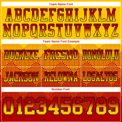 Custom Yellow Red-Black Authentic Gradient Square Shape Flag Football Jersey