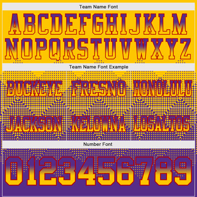 Custom Yellow Purple-Red Authentic Gradient Square Shape Flag Football Jersey