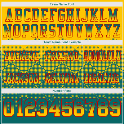 Custom Yellow Teal-Red Authentic Gradient Square Shape Flag Football Jersey