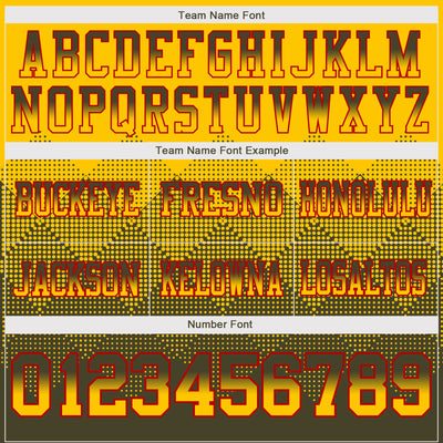 Custom Yellow Olive-Red Authentic Gradient Square Shape Flag Football Jersey