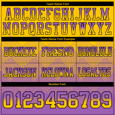 Custom Yellow Medium Purple-Black Authentic Gradient Square Shape Flag Football Jersey