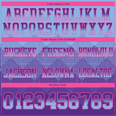 Custom Light Blue Purple-Pink Authentic Gradient Square Shape Flag Football Jersey