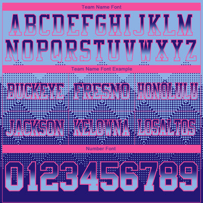 Custom Light Blue Dark Purple-Pink Authentic Gradient Square Shape Flag Football Jersey