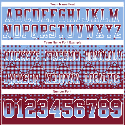 Custom Light Blue Crimson-White Authentic Gradient Square Shape Flag Football Jersey