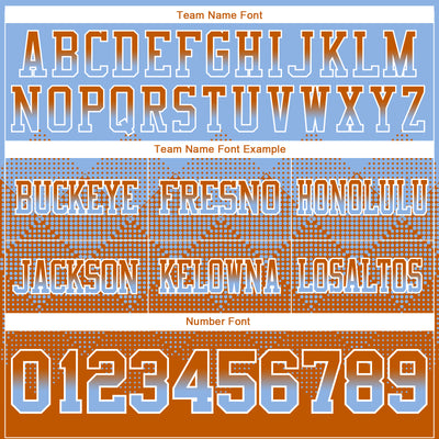 Custom Light Blue Texas Orange-White Authentic Gradient Square Shape Flag Football Jersey