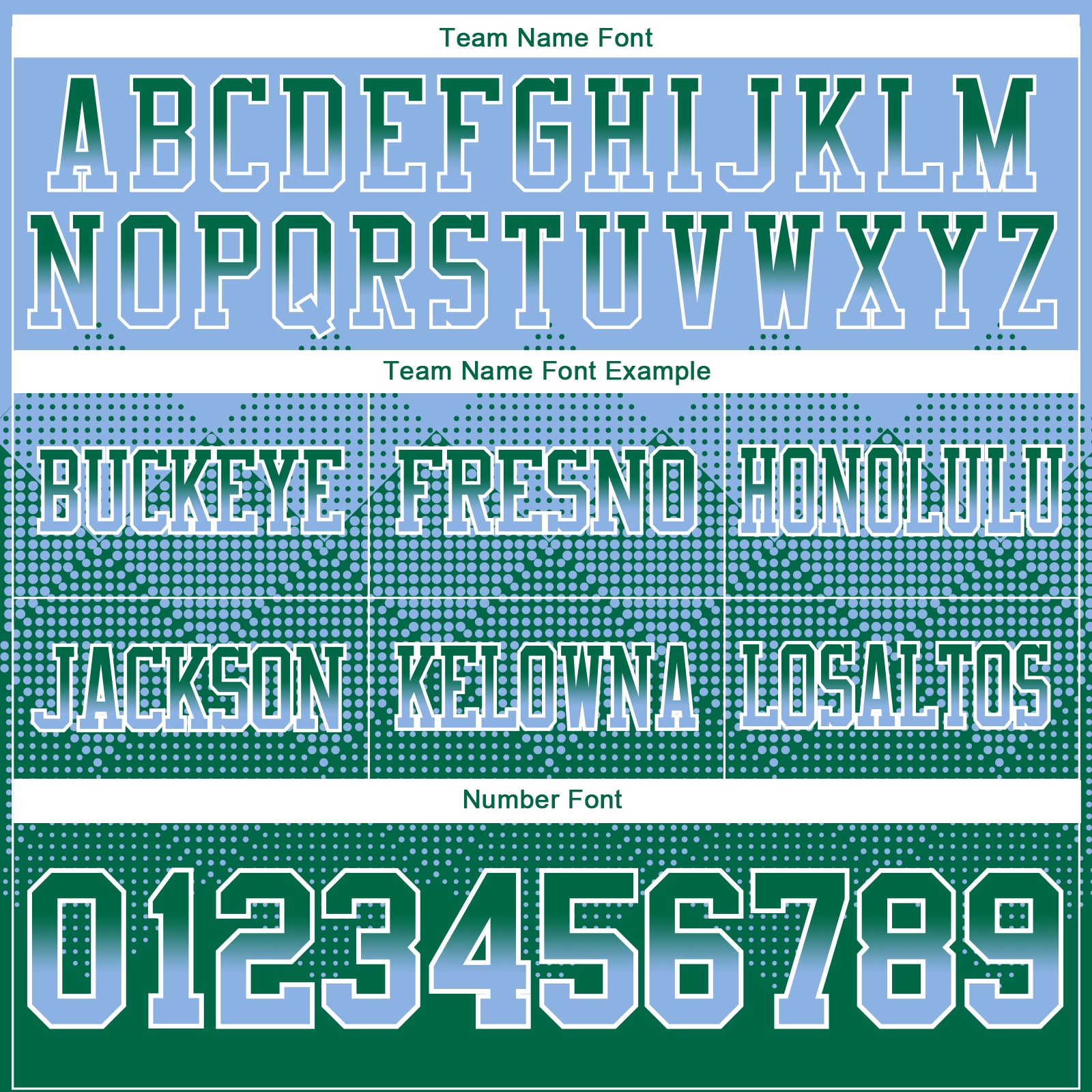 Custom Light Blue Kelly Green-White Authentic Gradient Square Shape Flag Football Jersey