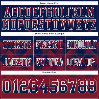 Custom Navy Crimson-White Authentic Gradient Square Shape Flag Football Jersey