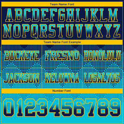 Custom Navy Lakes Blue-Yellow Authentic Gradient Square Shape Flag Football Jersey