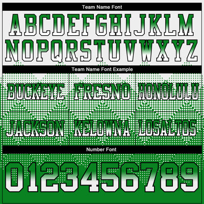 Custom White Grass Green-Black Authentic Gradient Square Shape Flag Football Jersey