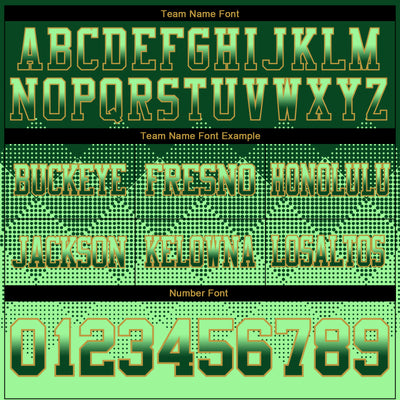 Custom Green Pea Green-Old Gold Authentic Gradient Square Shape Flag Football Jersey