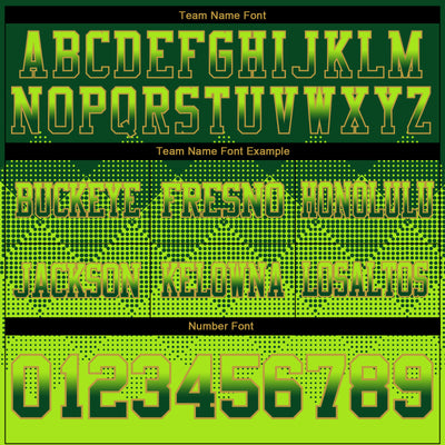 Custom Green Neon Green-Old Gold Authentic Gradient Square Shape Flag Football Jersey