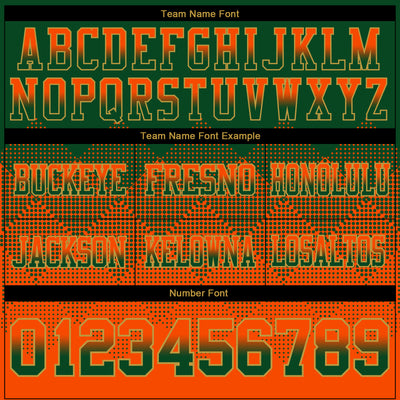 Custom Green Orange-Old Gold Authentic Gradient Square Shape Flag Football Jersey