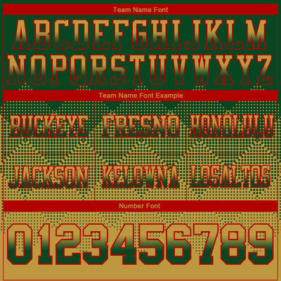 Custom Green Old Gold-Red Authentic Gradient Square Shape Flag Football Jersey