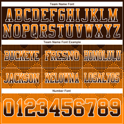 Custom Brown Orange-White Authentic Gradient Square Shape Flag Football Jersey