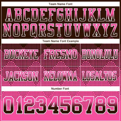 Custom Brown Pink-White Authentic Gradient Square Shape Flag Football Jersey