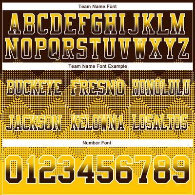 Custom Brown Yellow-White Authentic Gradient Square Shape Flag Football Jersey