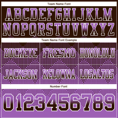 Custom Brown Medium Purple-White Authentic Gradient Square Shape Flag Football Jersey