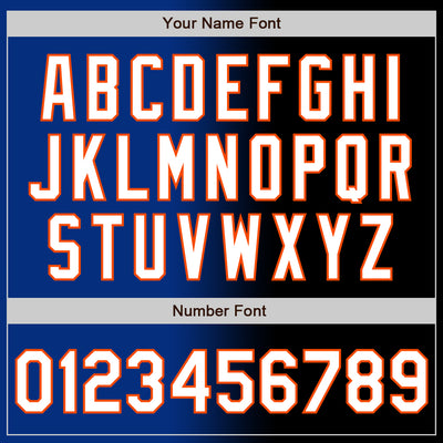 Custom Black White Royal-Orange Authentic Gradient Fashion Baseball Jersey