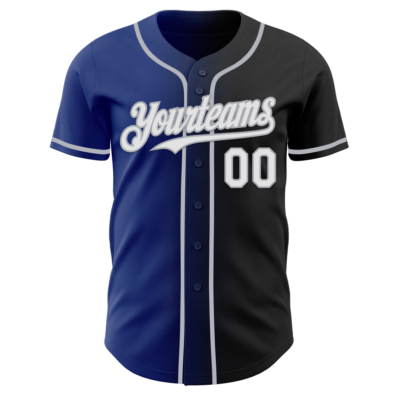 Custom Black White Royal-Gray Authentic Gradient Fashion Baseball Jersey