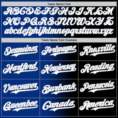Custom Black White Royal-Gray Authentic Gradient Fashion Baseball Jersey