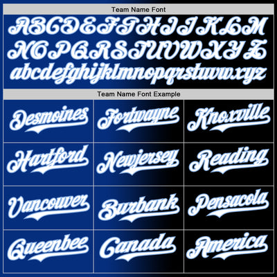 Custom Black White Royal-Light Blue Authentic Gradient Fashion Baseball Jersey
