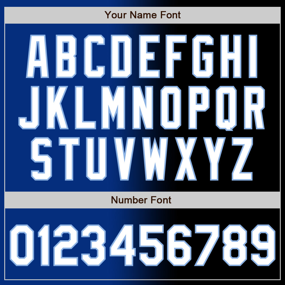 Custom Black White Royal-Light Blue Authentic Gradient Fashion Baseball Jersey