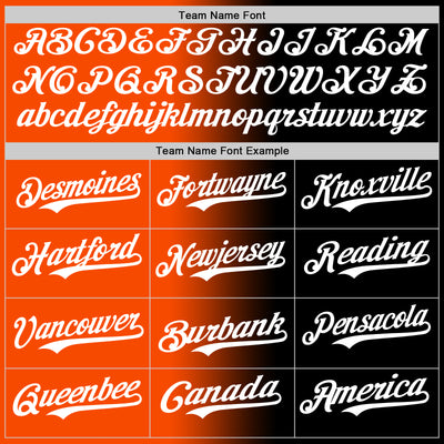 Custom Black White-Orange Authentic Gradient Fashion Baseball Jersey