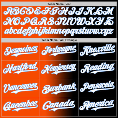 Custom Black White Orange-Light Blue Authentic Gradient Fashion Baseball Jersey