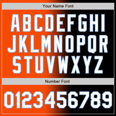Custom Black White Orange-Light Blue Authentic Gradient Fashion Baseball Jersey
