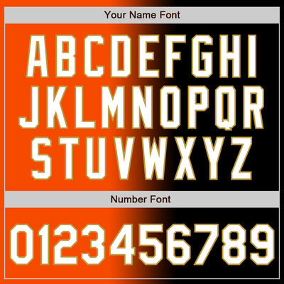 Custom Black White Orange-Old Gold Authentic Gradient Fashion Baseball Jersey