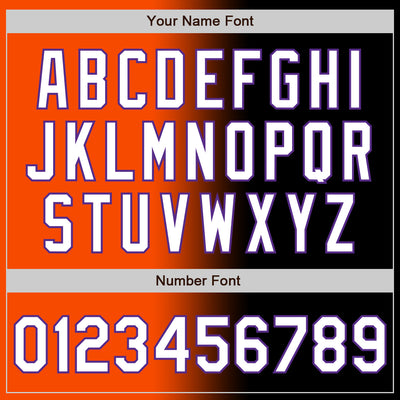 Custom Black White Orange-Purple Authentic Gradient Fashion Baseball Jersey
