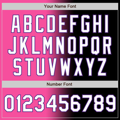 Custom Black White Pink-Purple Authentic Gradient Fashion Baseball Jersey