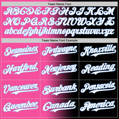 Custom Black White Pink-Light Blue Authentic Gradient Fashion Baseball Jersey