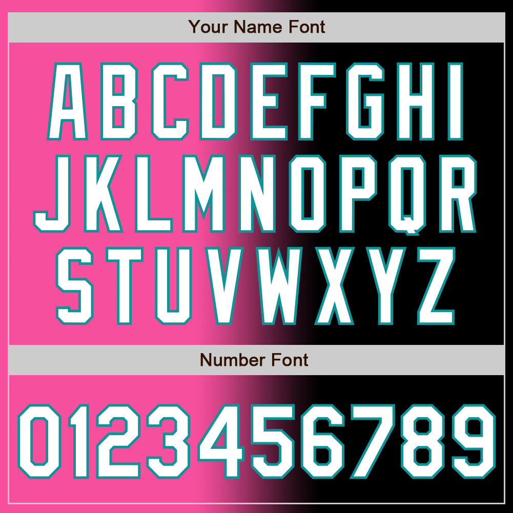 Custom Black White Pink-Teal Authentic Gradient Fashion Baseball Jersey
