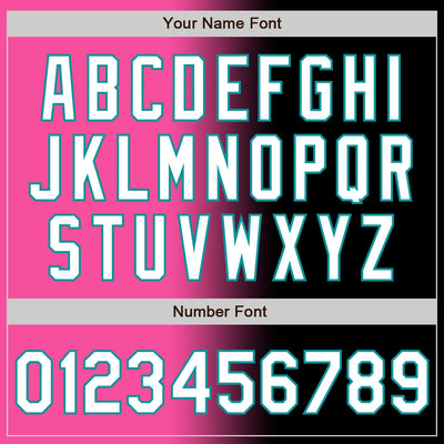 Custom Black White Pink-Teal Authentic Gradient Fashion Baseball Jersey