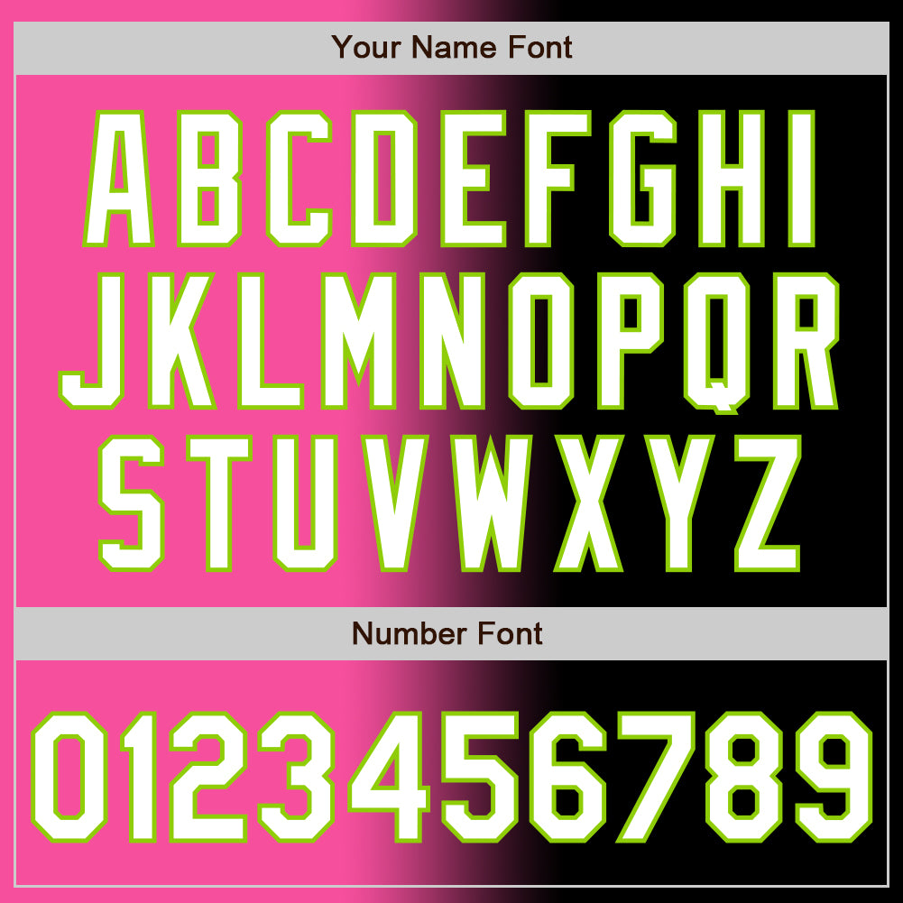 Custom Black White Pink-Neon Green Authentic Gradient Fashion Baseball Jersey