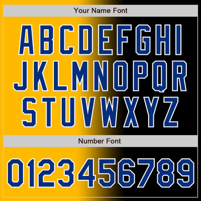 Custom Black Royal Gold-White Authentic Gradient Fashion Baseball Jersey